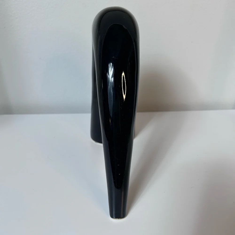 Vintage Toyo MCM Modernist Sculptural Black Ikebana Vase Japanese Style - Picture 8 of 9